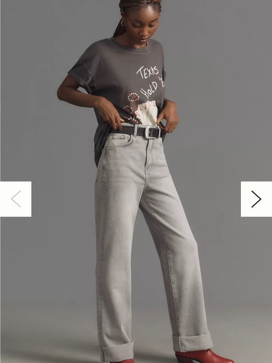 Pilcro Denim - Pilcro Anthropologie Light Gray Cuffed Jeans. Size 26